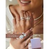 Non Tarnish Silver Plated Stackable Rings, Dainty Cubic Zirconia Thin Thumb Ring Set, Size 6-10 - 4 of 4