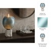 Glass Bowl Candle Holder with Marble Base - Decorative Pillar Candlestick Holder for Coffee Table Centerpieces or Bedroom Decor - Blue - 4 of 4