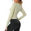 BLUEMING Womens Athletic Tops Cropped Breathable Activewear T-Shirts Round Neck Back Ventilated Mesh Tops Gym Jogger Outfits - 2 of 4