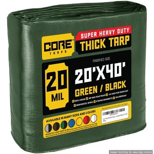 Core Tarps Heavy Duty 20 Mil Tarp Cover, UV Resistant, Rip Proof for Roof, Camping, Patio, Pool, Boat - 1 of 4