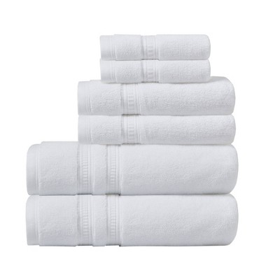 Plume 100% Cotton Feather Touch Antimicrobial Towel 6 Piece Set Blue