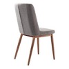 Armen Living,Wade Mid-Century Dining Chair in Walnut Finish and Gray Fabric - Set of 2 - 3 of 4