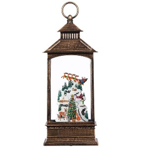 13 Inch Christmas Village Scene Lantern with LED Light - 1 of 2