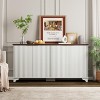 Modern Sideboard Buffet Cabinet Farmhouse Fluted Doors Kitchen Storage Cabinet with Adjustable Shelves Coffee Bar for Home Dining Room Kitchen - 2 of 4