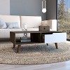 Coffee Table, One Open Shelf, One Drawer, Dark Brown/White - 2 of 4