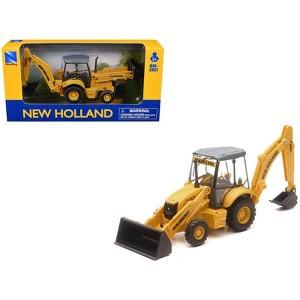 New Holland B110C Backhoe Loader Yellow Diecast Model by New Ray - 1 of 4