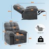 Oversized Manual Recliner Chair with Hidden Footrest, Upholstery Swivel 150° Recliner Ergonomic Design - 2 of 4