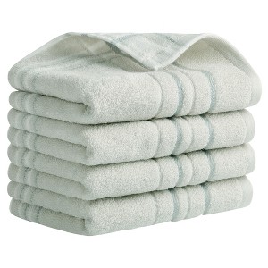 REGALWOVEN Bathroom Decorative Soft Absorbent Striped Cotton Hand Towel Set 13" x 29" - 1 of 4