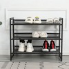 QingMoon 3-Tier Adjustable Shoe Rack, Mesh Shoe Shelf, Freestanding Shoe Storage Organizer with 4 Wear-Resistant Foot Covers for Entryway, Hallway - 2 of 4