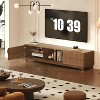 70in Long TV Stand, Fluted Mid Century Modern TV Console Center with Storage Cabinet Up to 80 Inches TV for Living Room, Walnut - 4 of 4