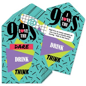 Big Dot of Happiness 90's Throwback - 1990s Party Game Pickle Cards - Dare, Drink, Think Pull Tabs - Set of 12 - 1 of 4