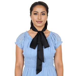 Alilang Women's Solid Color Ribbon Scarf Long Neckerchief Satin Belt Necktie Headscarf Narrow Scarf - 1 of 4