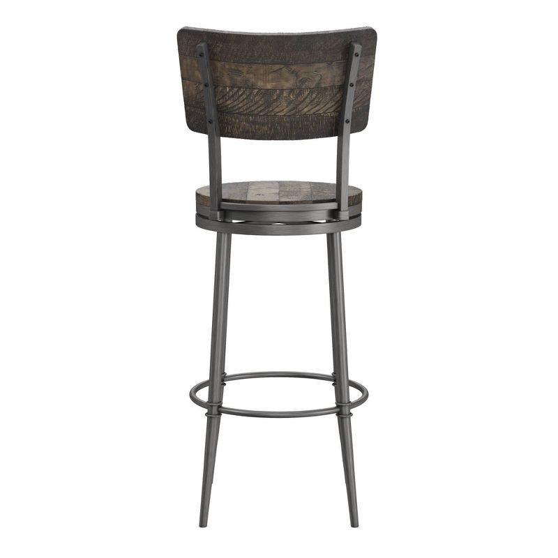 Jennings Wood and Metal Swivel Barstool Rubbed Pewter/Gray - Hillsdale Furniture, 6 of 14
