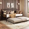 Stand Up Trundle Day Bed, Metal Slats Support with Lockable Wheels, Featuring A Pop-Up Trundle Mechanism, Twin Trundle Bed Frame Only, Black - 2 of 4