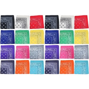 24 Pack Polyester Paisley Bandanas Bulk Pack for Group Activities - 1 of 4