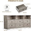 6 Drawer Dresser, Slim Wooden Chest of Drawers with Open Shelf - 4 of 4