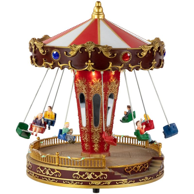 Northlight Animated and Musical Carnival Carousel LED Lighted Christmas Village Display - 10.75", 4 of 6