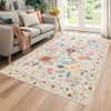 COZONY Boho Floral Area Rug, Machine Washable Low Pile Non-Slip Ultra-Thin Carpet - 2 of 4