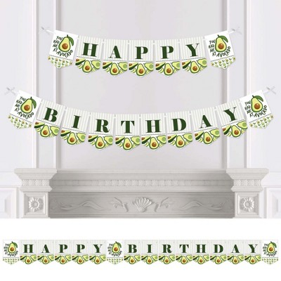 Big Dot of Happiness Hello Avocado - Birthday Party Bunting Banner - Birthday Party Decorations - Happy Birthday