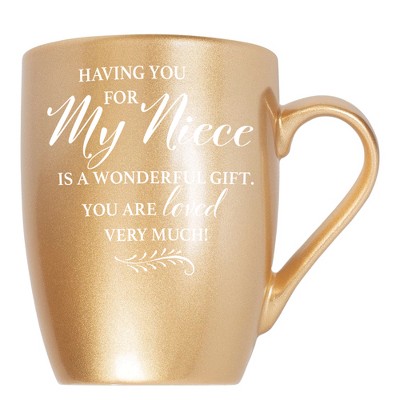 Elanze Designs My Niece You Are Loved Vegas Gold 10 ounce New Bone China Coffee Cup Mug