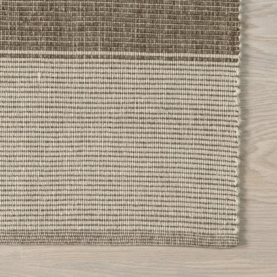 Boxelder Checked Cotton Rectangular Tan Area Rug, 8' x 10'