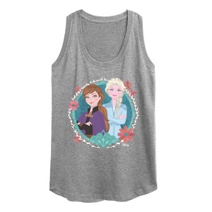 Women's - Frozen 2 - Circle Of Sisters Anna & Elsa Graphic Racerback Tank - 1 of 4