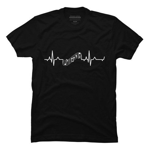 Men's Design By Humans Music Is My Heartbeat By Hoangcathrine T-shirt ...