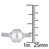 EVERLY JEWELRY | Sterling Silver 0.05 CT Diamond TW 8 - 8.5 MM White Freshwater Cultured Pearl Fashion Ring - 3 of 4