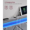 VASAGLE LED Bed Frame Queen/Full/Twin Size with Headboard and 4 Drawers, 1 USB Port and 1 Type C Port, Adjustable Upholstered Headboard, Grey - 3 of 4