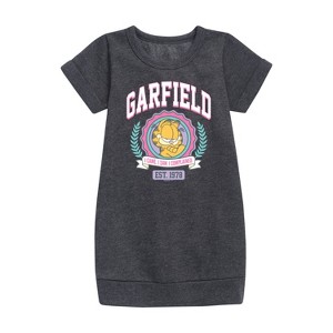 - Garfield - Collegiate Graphic Short Sleeve Fleece Dress - 1 of 3