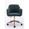 Modern Teddy Fabric Material Adjustable Height 360 Revolving Home Office Chair With Gold Metal Legs And Universal Wheel For Indoor - 3 of 4
