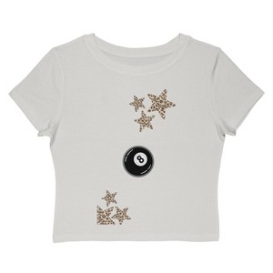 Rerun Island Women's Stars And 8 Bal Short Sleeve Graphic Cotton Baby Tee - 1 of 4