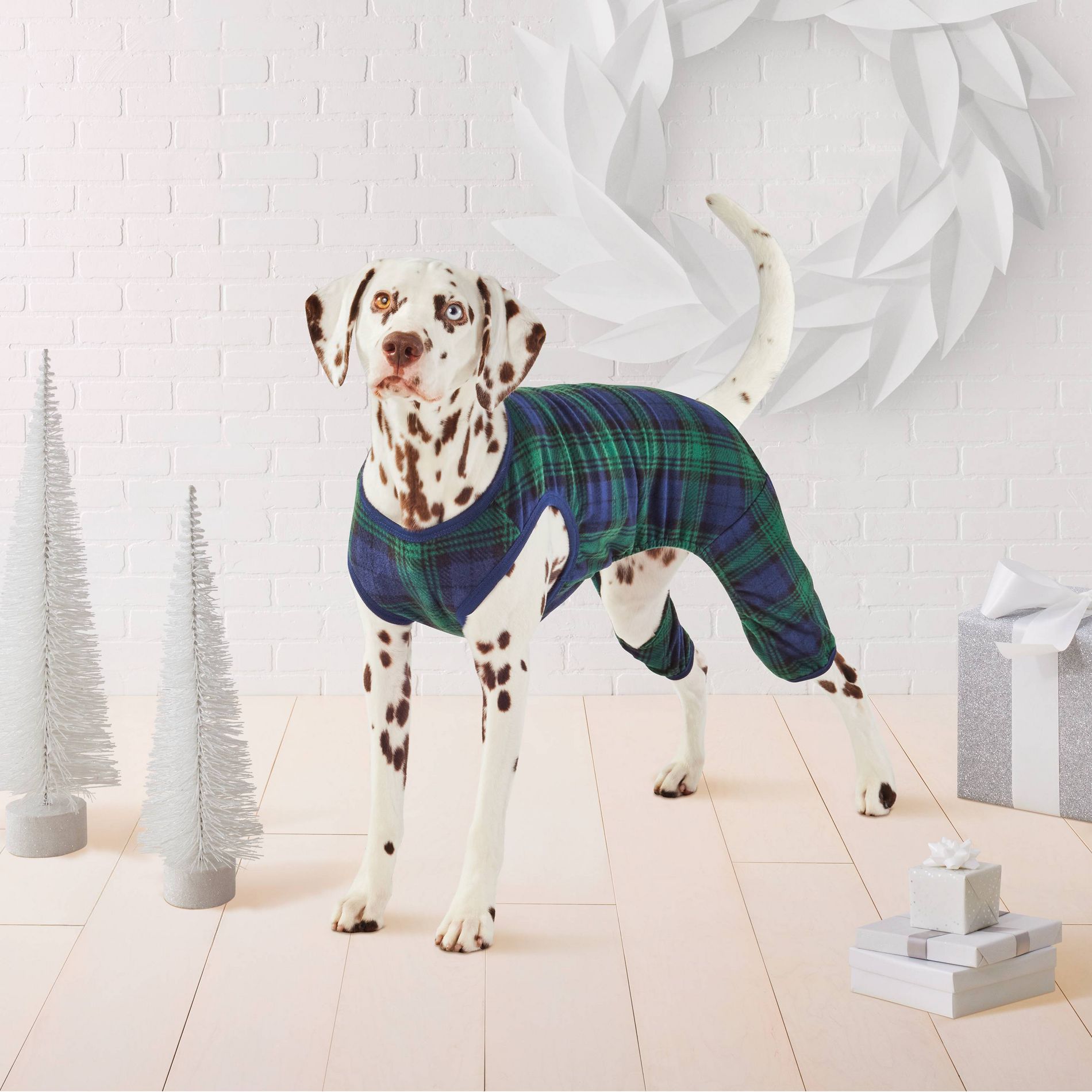 Brushed Fleece Plaid Pet Pajamas - Wondershop™