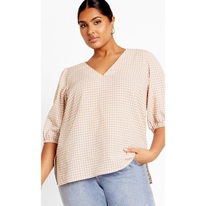 Women's Plus Size Sasha Top - natural | CITY CHIC - 1 of 4