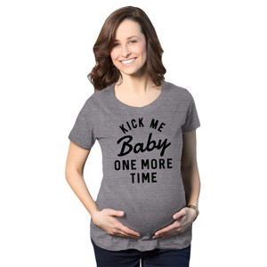 Maternity Kick Me Baby One More Time T Shirt Funny Pregnant Song Lyrics Tee - Crazy Dog Maternity T Shirt - 1 of 4