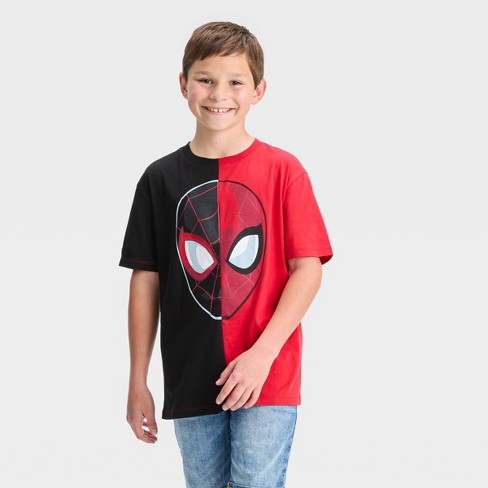 Boys' Spider-man: Miles Morales Short Sleeve Graphic T-shirt - Red ...