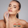 Unique Bargains Realistic Fake Tattoos Pink Purple 10 Pcs - 2 of 4