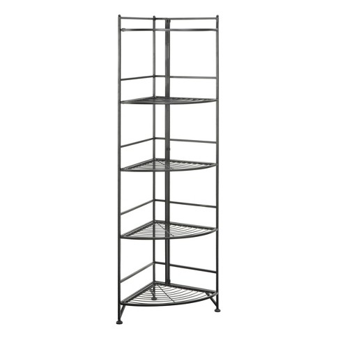 32.5 3 Tier Folding Metal Shelf White - Breighton Home