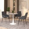 LeisureMod Bristol 27" Round Dining Table - Sintered Stone Top Accent Cafe Table & Sturdy Steel White Pedestal Base for Kitchen and Small Spaces - 3 of 4
