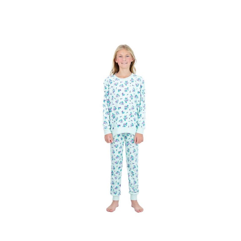 Sleep On It Girls 2-Piece Velour Pajama Pant Sleep Set, 3 of 7