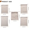 Unique Bargains Cotton Foldable Gym Travel Hiking Storage Drawstring Bag 10 Pcs Beige - 2 of 4