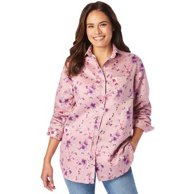 Woman Within Plus Size Soft Sueded Moleskin Shirt