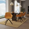 LeisureMod Markley Leather Dining Chair with 360-Degree Swivel Armchair and Powder-Coated Iron Legs Set of 2 - 4 of 4