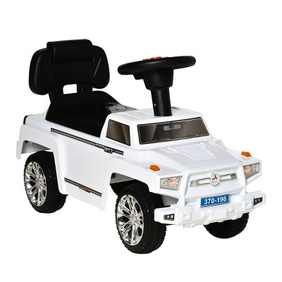 INFURNIC Baby Walkers Kids Ride On SUV Style Sliding Car with Horn Music Hidden Storage Anti Dumping System, White, 26.75"*12"*16.25"