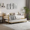 Twin Daybed with Trundle, Metal Trundle Bed, Sofa Bed Frame, Heavy Duty Metal Slats, for Living Room, Bedroom, Guest Room, Space Saving - 2 of 4