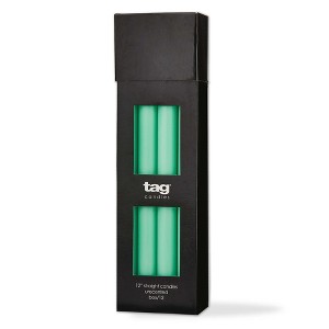 tag Color Studio 12" Straight Taper Unscented Smokeless Paraffin Wax Candle Seafoam Burn Time 12 hrs. Sold In Units of 1 - 1 of 2