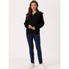 Seta T Women's Casual Long Sleeve Half Zip V Neck Collar Ribbed Knit Sweater - 2 of 4