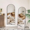 ALEXOUN Hanging Full Length Mirror,with Floor Stand,Wall Mounted Aluminium Alloy Frame Arch Dressing Mirrors for Bedroom Living Room - 2 of 4