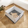 VEVOR Dogs Whelping Box, 60 x 60 x 24 inch, Plastic PVC Puppies Playpen with Height Adjustable Door and Washable Pee Pad, Milk White - 2 of 4