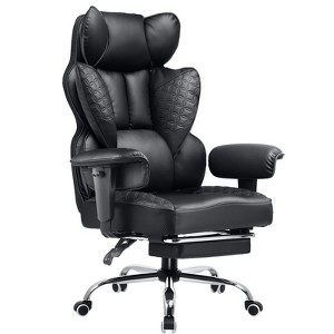 COMHOMA Big and Tall Office Chair with Footrest and Lumbar Support, High Back - 1 of 4